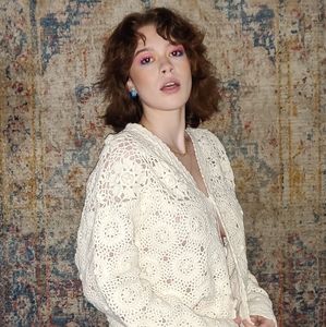 Vintage designer Vivienne Tam Crochet Cardigan